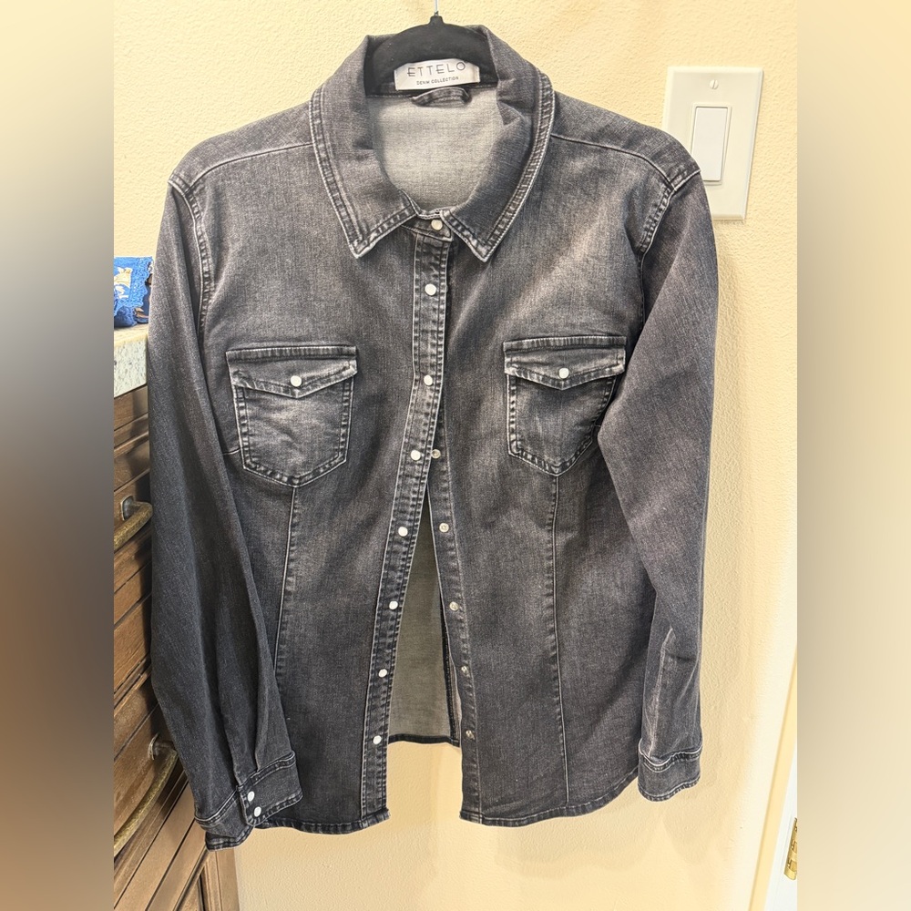 Women's Washed Black Denim Jacket